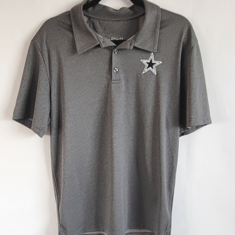 NFL Dallas Cowboys Polo Size grey with blue star size  Large